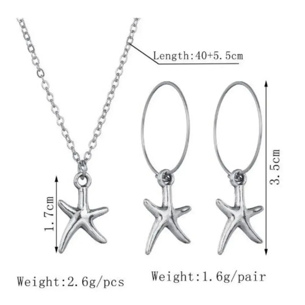 Starfish 3 Piece Necklace and Earring Set